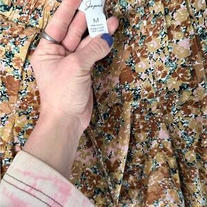 Floral Women's Skort in Brown and Pink